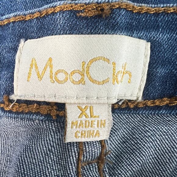 ModCloth Dark Wash Ankle Length High Rise Stretch Jeans Womens Sz XL Bow Accent - Picture 2 of 13